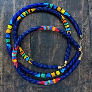 Samburu tube necklace dark blue